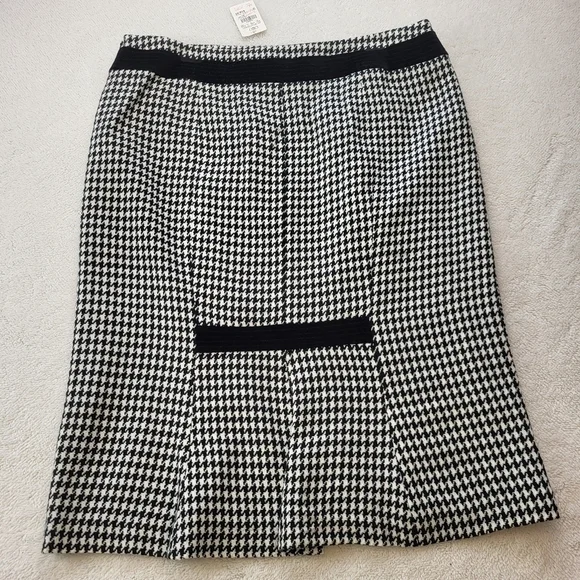 Cato Hounds Tooth Black White Straight Skirt Women's Size 16 - Picture 2 of 9